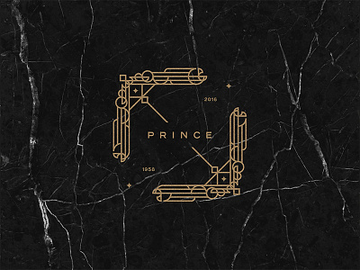 Prince Tribute geometric gold illustration illustrator line pattern prince stars texture tribute typography vector