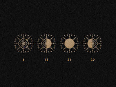 May moon phases concept geometric gold illustration illustrator line moon pattern stars texture typography vector