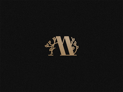 M - Black version geometric gold muralnoir type typography vector