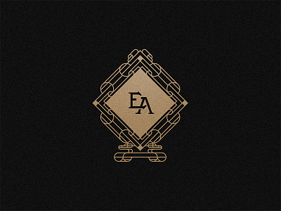EA art deco brand branding gold keys logotype muralnoir or