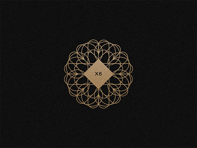 Black x6 architecture art deco brand branding geometric gold line logo logotype muralnoir or pattern