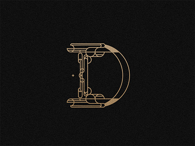 Letter D alphabet architecture art deco brand branding geometric gold logo logotype muralnoir pattern typography