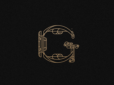 Letter G alphabet architecture art deco brand branding geometric gold logo logotype muralnoir pattern typography