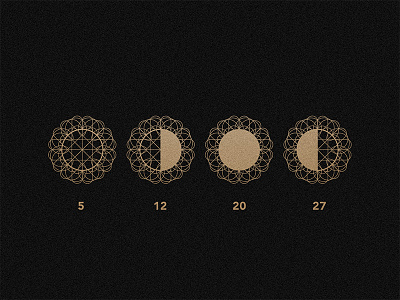 Lunar Phases June 2016 alphabet architecture art deco brand branding geometric gold logo logotype muralnoir pattern typography