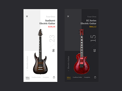 Guitar Store App ui 品牌 应用 设计