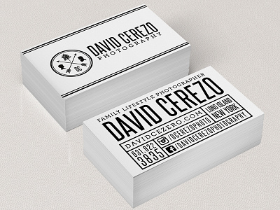 David Cerezo Business Cards business cards grid hipster modern photographer typography