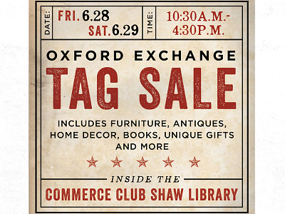 OE June Tag Sale antique sale tag typography vintage