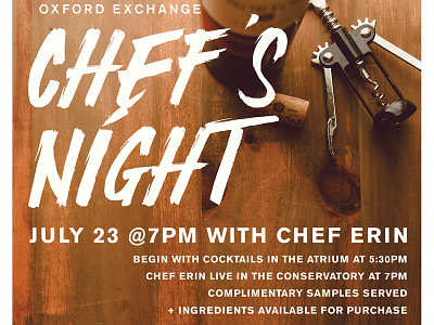 Chef's Night Flyer chef foodie photography typography