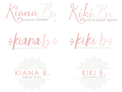 Kiana Hair & Makeup Logo logo romantic soft typographic