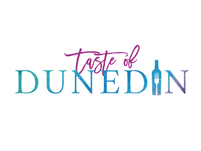 Taste of Dunedin food logo typographic wine