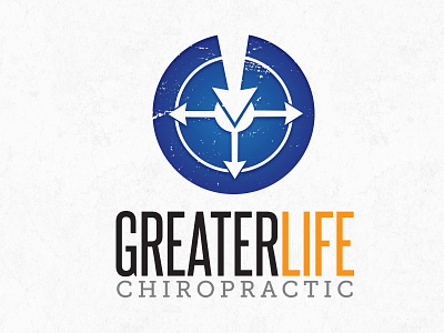 Greater Life Chiropractic Logo branding chiropractor distressed logo