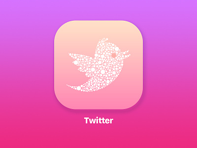 Pink twitter design icon