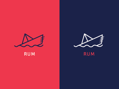 Rum boat clean design logo pirate rum studio