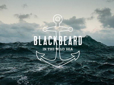 Blackbeard in the wild sea anchor brand logo picture sea