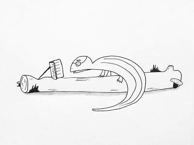 Nerdy lizard animal art art book creative cute doodle drawing glasses grass hand drawing illustration ink lizard log mushroom nature nerdy pen sketch sketchbook
