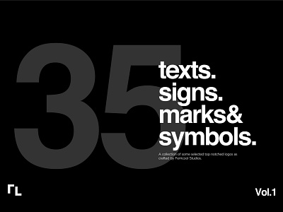 35 texts, signs, marks and symbols. brands design logo logotype marks signs symbols texts typography