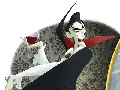 Dracula blood color conde count dracula illustration ilustración mirror wine
