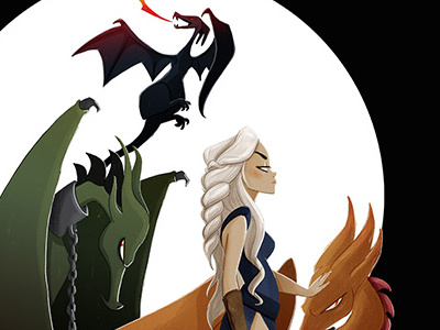 Mother Of Dragons dragons gameofthrones illustration juegodetronos lapendeja motherofdragons targarien