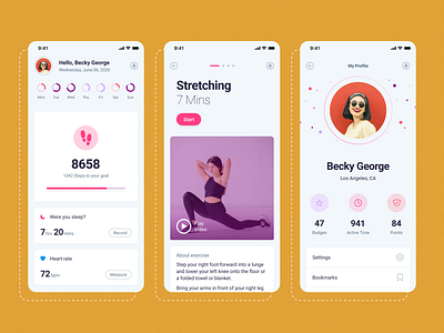 Fitness Gym Mobile App UI fitness app gym app mobile app design mobile ui mobile uiux