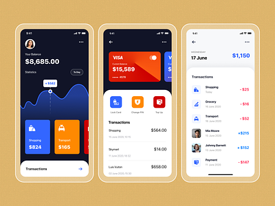 Finance mobile app UI