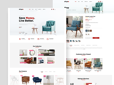 Modern furniture website UI