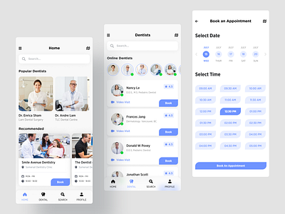 Medical app for dentists book appointment dental dentists doctor figmadesign interction interface design ios app development medical app mobile app design ui design user experience design user interface design