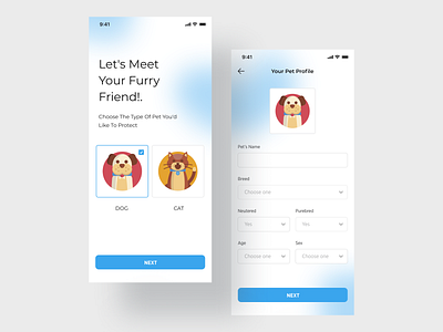 Pet Care figma design illustration interaction ios app design minimal minimal ui mobile app design mobile app development pets illustration vector illustration