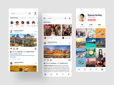 Social Media App clean ui facebook figmadesign instagram ios app design ios app development mobile app design profile design user experience design user interface design
