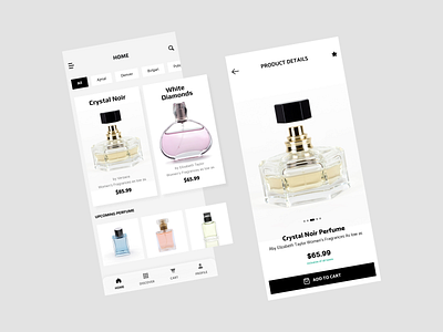 Perfume Product App clean ui ecommerce app figmadesign ios app design ios app development minimalist mobile app design user experience design user interface design