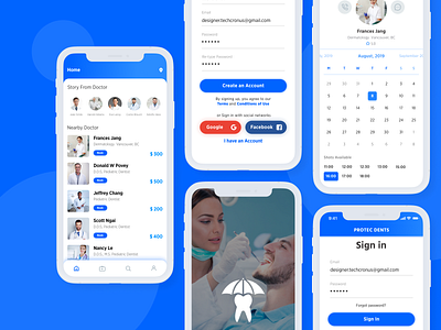 Dentist App app design appointment dentist app doctor app ios app design login screen sign up uidesign user experience design user interface design uxdesign