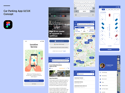 Car parking Mobile app UI Concept app design app designer car parking car parking app design figmadesign illustration ios app ios app development location mobile app design parking app user experience design user interface design