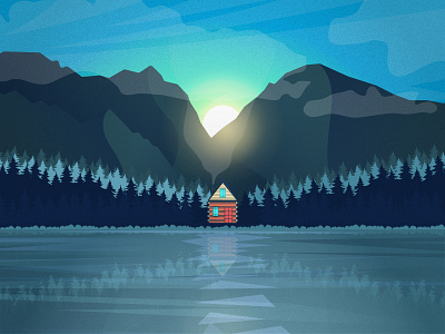 Grainy Cabin 100 days challenge 100 days challenge illustrator adobe illustrator cabin dayli design flat illustration vector vectorart