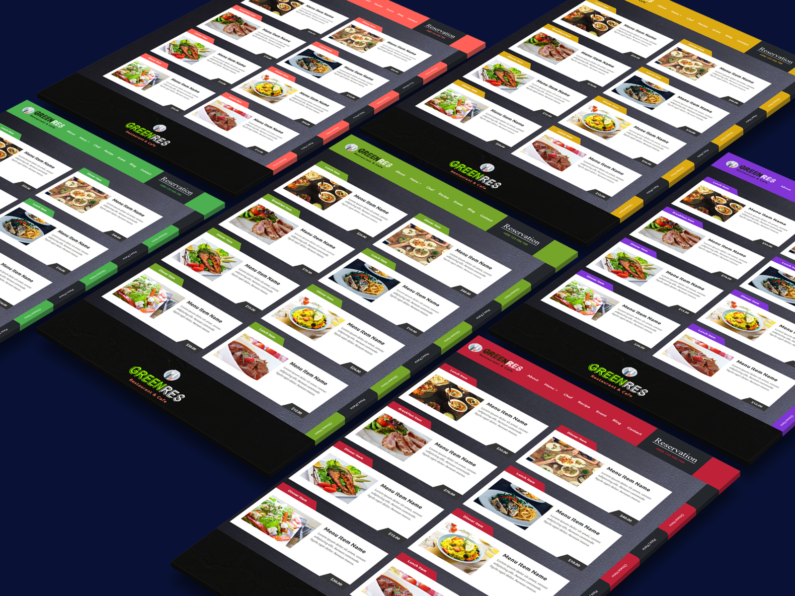 Menu Highlighted Restaurant Website Template By Restaurants Theme On 