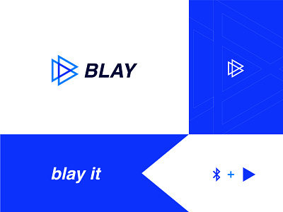 Blay - Logo b b logo blay blogo bluetooth bluetooth logo brand identity branding colorful design flat logo logodesign logos logotype minimal music music app music player play