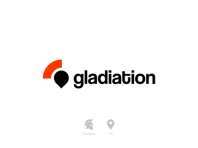 Gladiation - Logo adobe illustrator app flat gladiator icon illustration illustrator logo logodesign logos logotype map maps minimal red typography ui ux