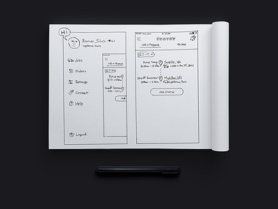 iOS app wireframe