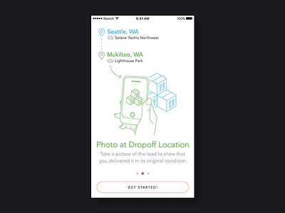 Get Started! app get getting ios iphone location mobile started truck trucking ui ux