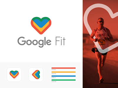 Google Fit Icon - Redesign adobe adobe illustrator adobe photoshop app app design app icon design designer google google ad banner google design google maps google slides googleapp googlefit illustration photoshop