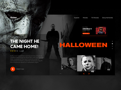 UI/UX Design for Flicker Movie Website adobe figma figmadesign graphicdesign halloween halloween design horror movie landingpagedesign ui ui design uidesign uiux ux ux design uxdesign uxui web web design webdesign website design