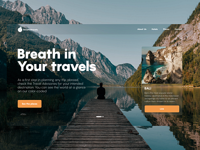 Breathe in Travel UI/UX Landing Page Design abstract adobe brand identity branding figma landing page minimal travel travel web travel website travel website design ui ui ux ui design uiux ux ux design ux ui uxui website design