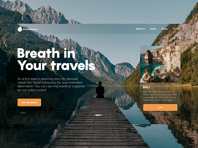 Breathe in Travel UI/UX Landing Page Design
