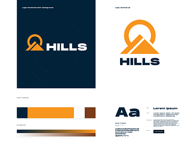 HILLS - LOGO/BRANDING DESIGN abstract adobe brand brand and identity brand design brand identity branding branding and identity branding design design graphic design hiking illustration logo logo design logomark logotype mark minimal mountain