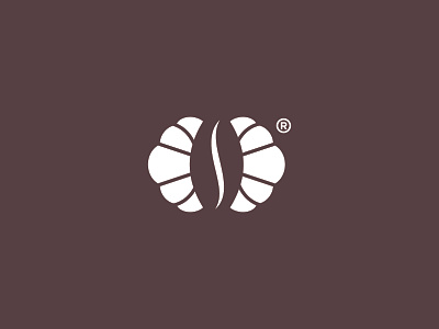Coffee Bean & Croissant branding design icon illustration logo vector