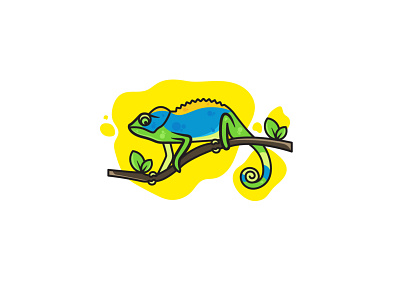 Chameleon art branding design draw flat art icon illustration logo sketch vector