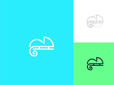 Chameleon Mark art branding design flat flat art icon illustration logo minimal sketch