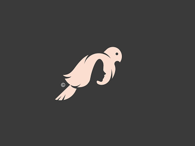 dove woman art branding flat art logo vector