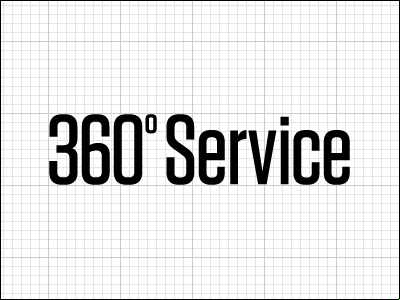 360º Service Header Type grid header kerning tagline tungsten type typography