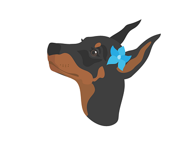 Doberman Girl animal doberman dog illustration