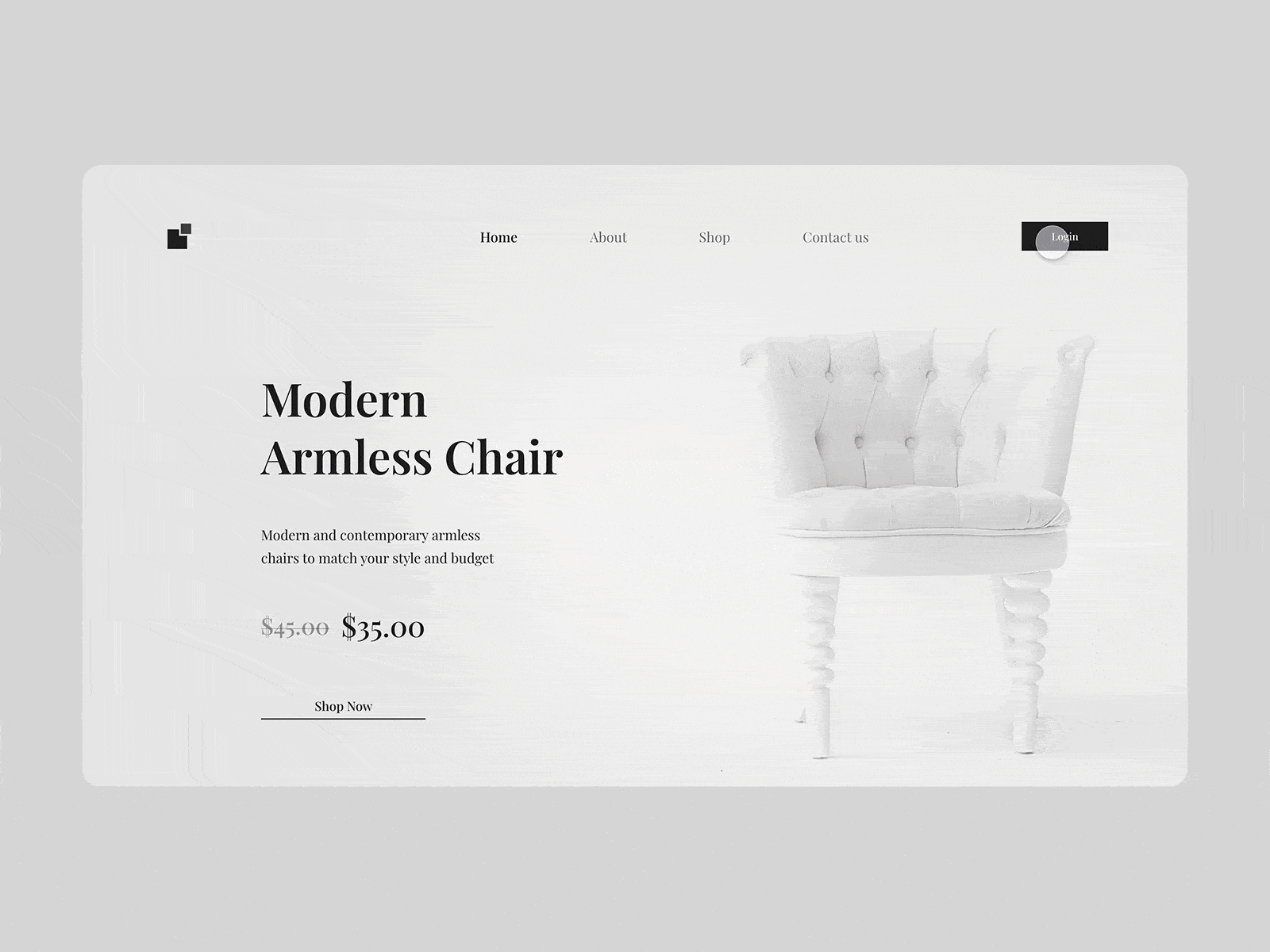 Furniture Web UI (E-Commerce) ecommerce design interaction design prototype ui design uiux uxdesign