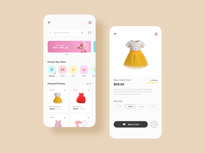 E-Commerce Baby Shop App UI baby baby shop branding e commerce ui ui design uidesign uiux user interface design